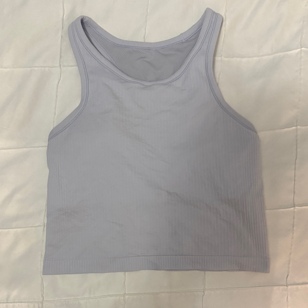 Lululemon Light Purple Cropped and Ribbed Tank Top